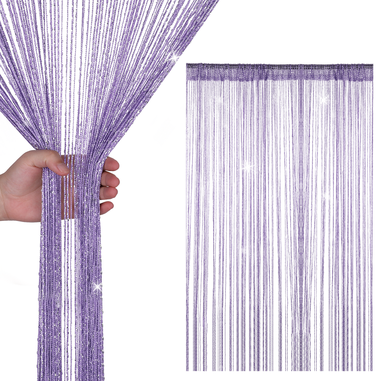 String Curtain Panel - Light Purple