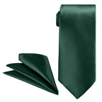 Dark Green Tie and Handkerchief