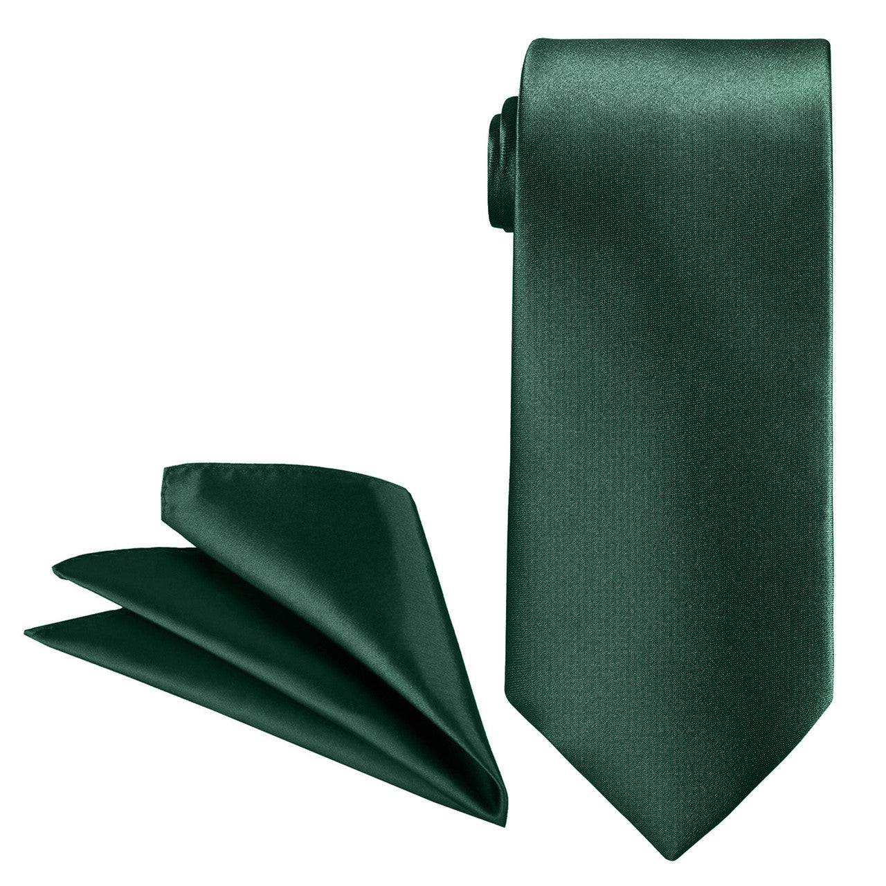 Dark Green Tie and Handkerchief