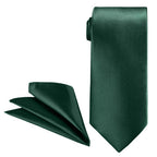 Dark Green Tie and Handkerchief