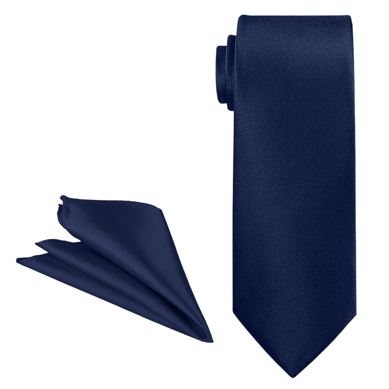 Navy Tie and Handkerchief
