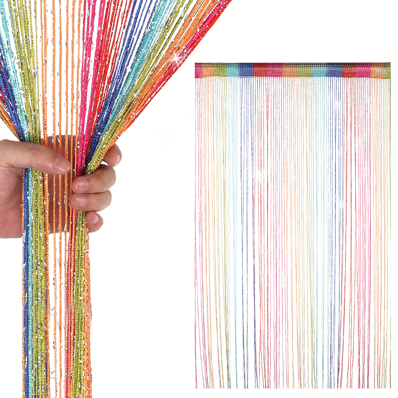 String Curtain Panel - Multicoloured
