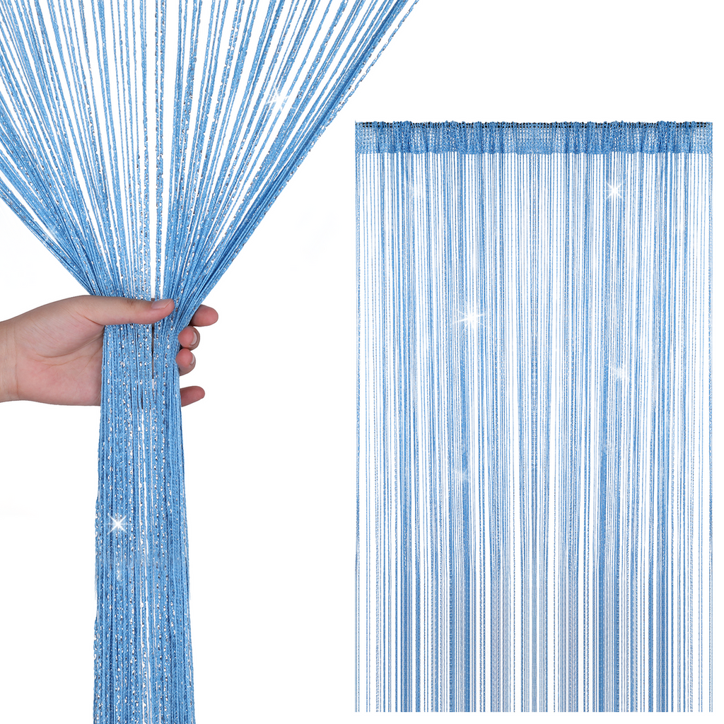 String Curtain Panel - Sky Blue
