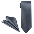 Light Grey Tie and Handkerchief