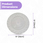 13" Round Charger Plate - Peacock Silver