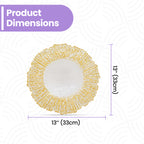 13" Round Charger Plate - Crackled Gold
