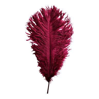 35-40cm Loose Ostrich Feathers, 5pcs - Burgundy