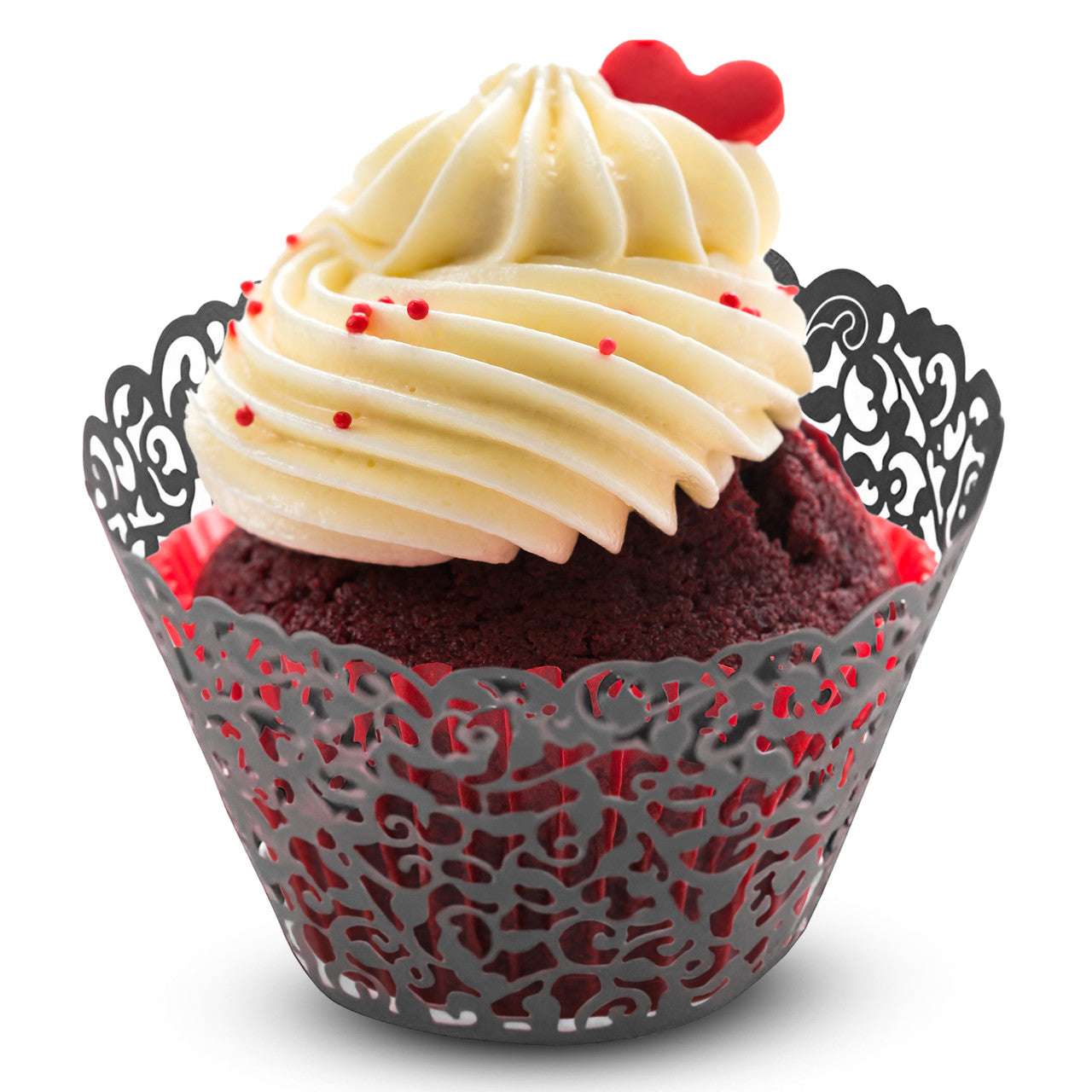 25x Laser Cut Cupcake Wrappers - Black