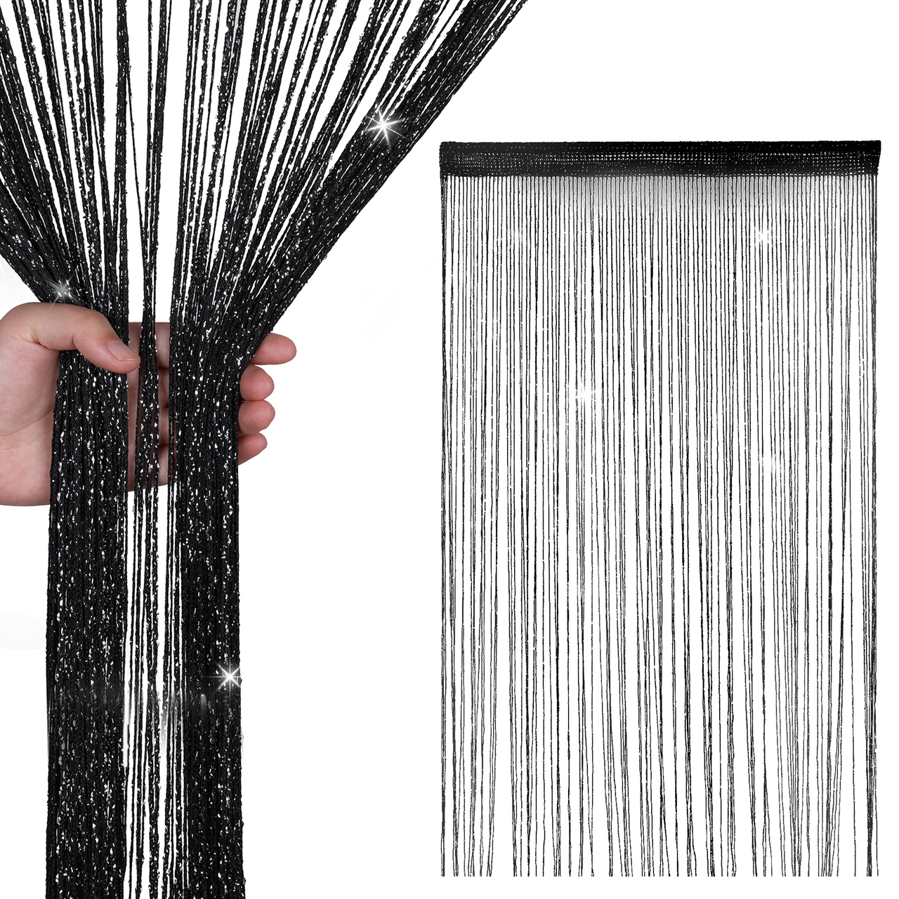 String Curtain Panel - Black