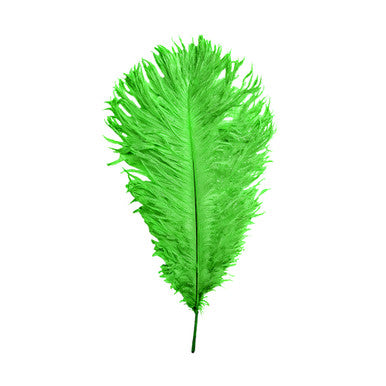 35-40cm Loose Ostrich Feathers, 5pcs - Green