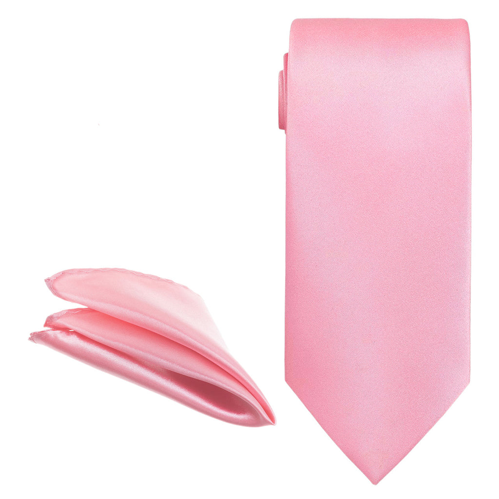 Rose Pink Tie and Handkerchief