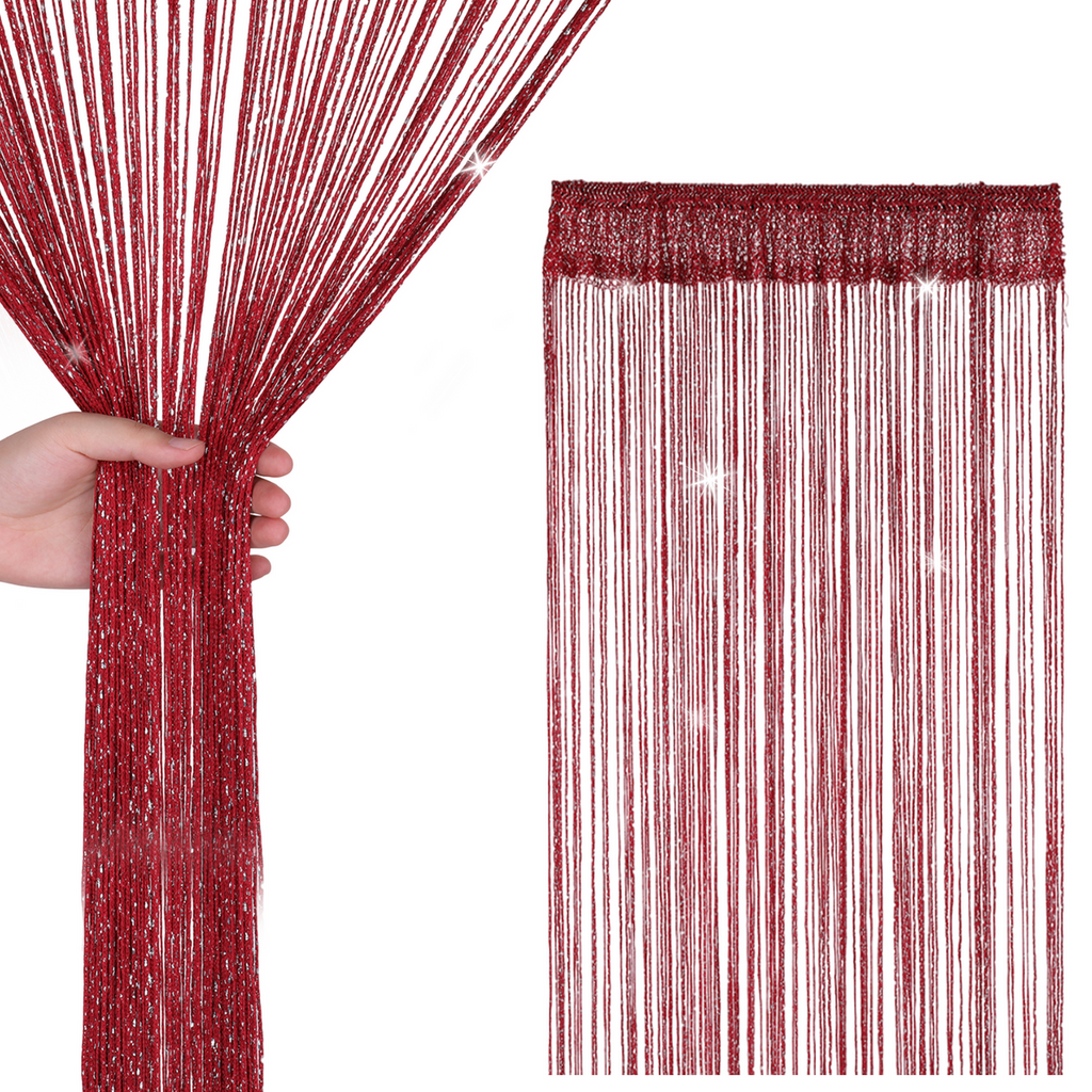 String Curtain Panel - Burgundy