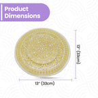 Round Charger Plate - Mandala Flower Gold x 6