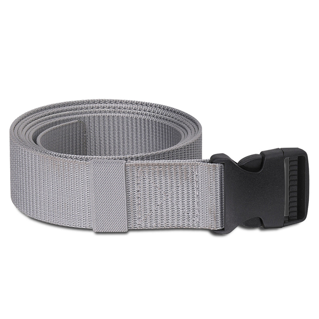 Webbing Canvas Belt with Plastic Clip Buckle - Grey
