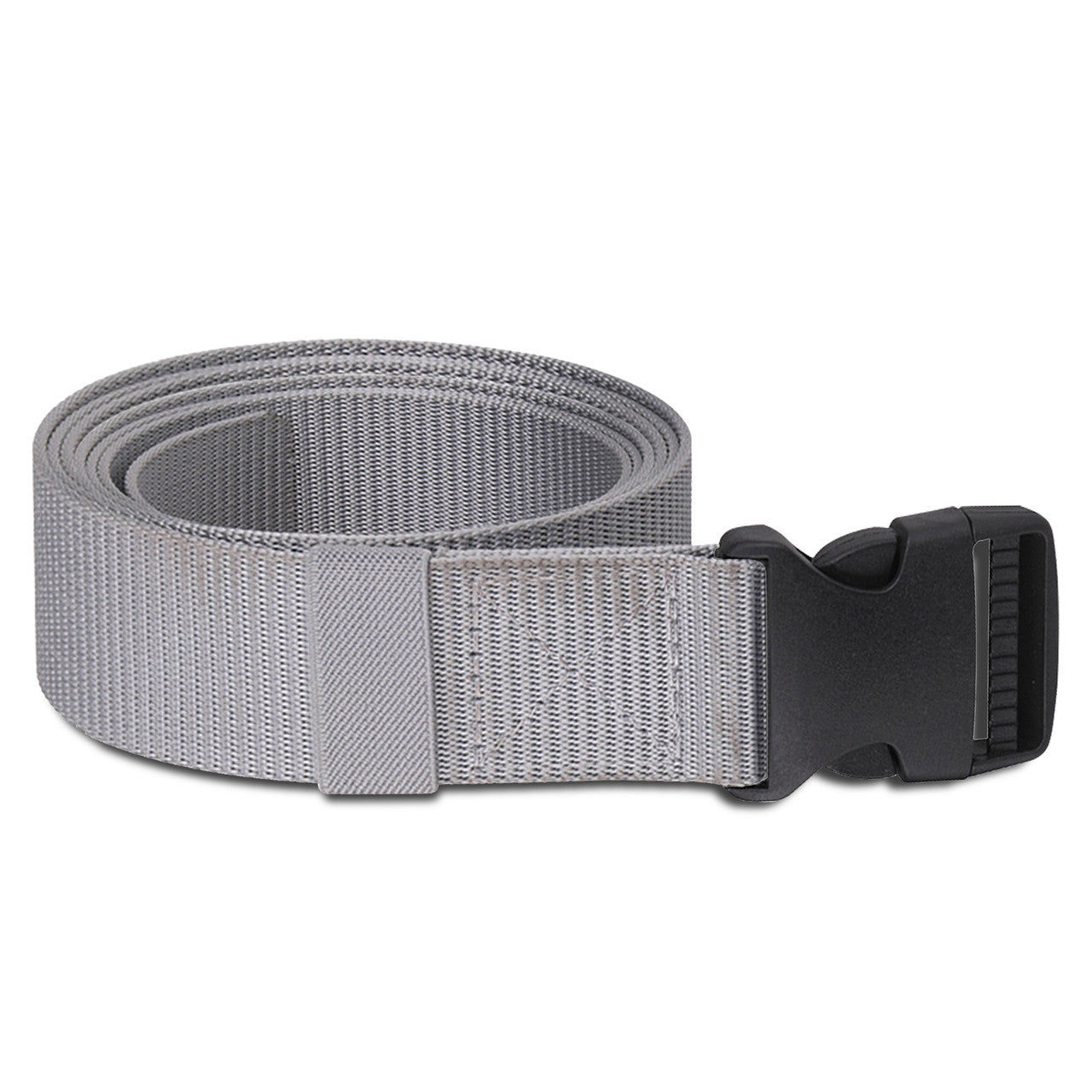 Webbing Canvas Belt with Plastic Clip Buckle - Grey