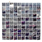 30x30cm Sequin Wall Panel - Silver