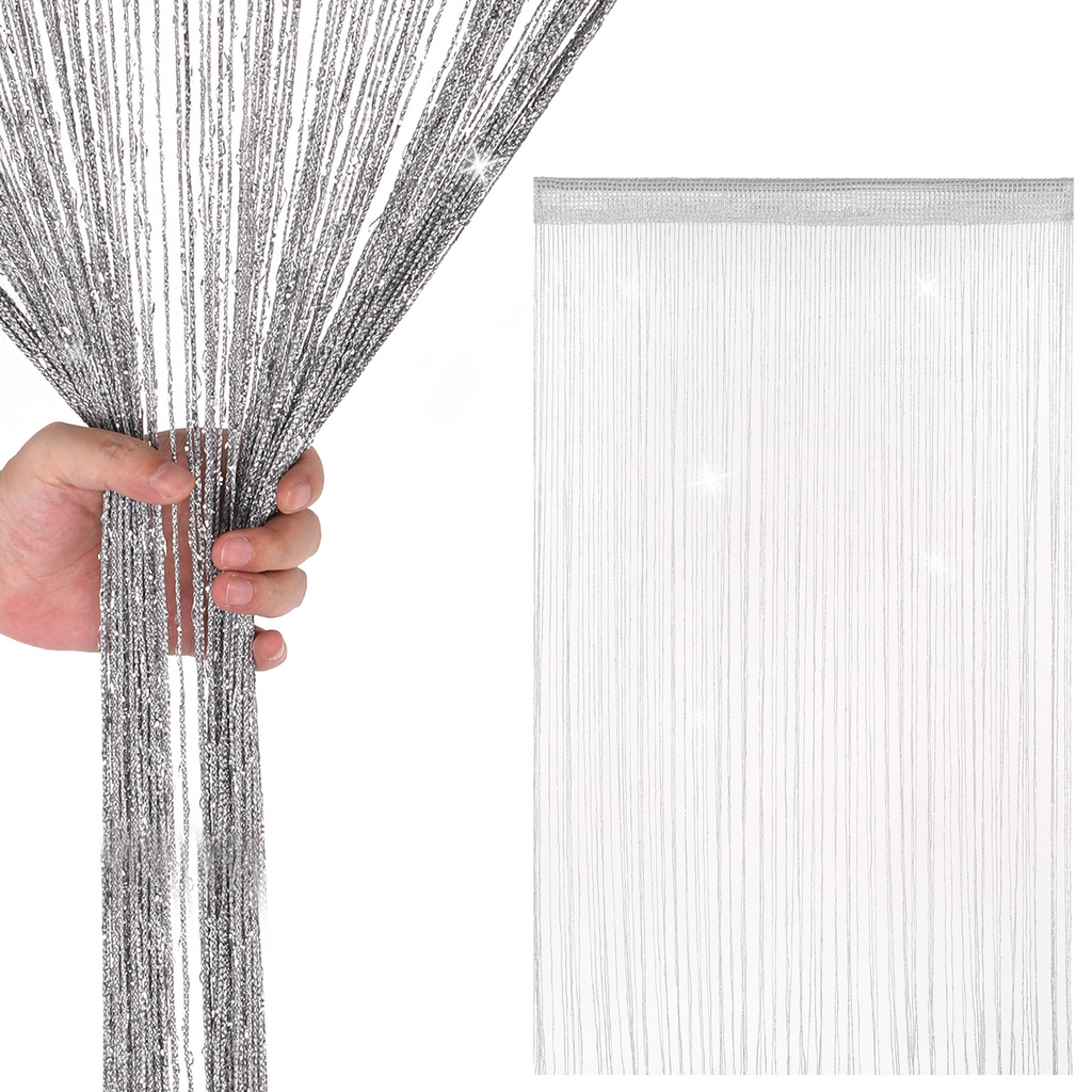 String Curtain Panel - Dark Silver