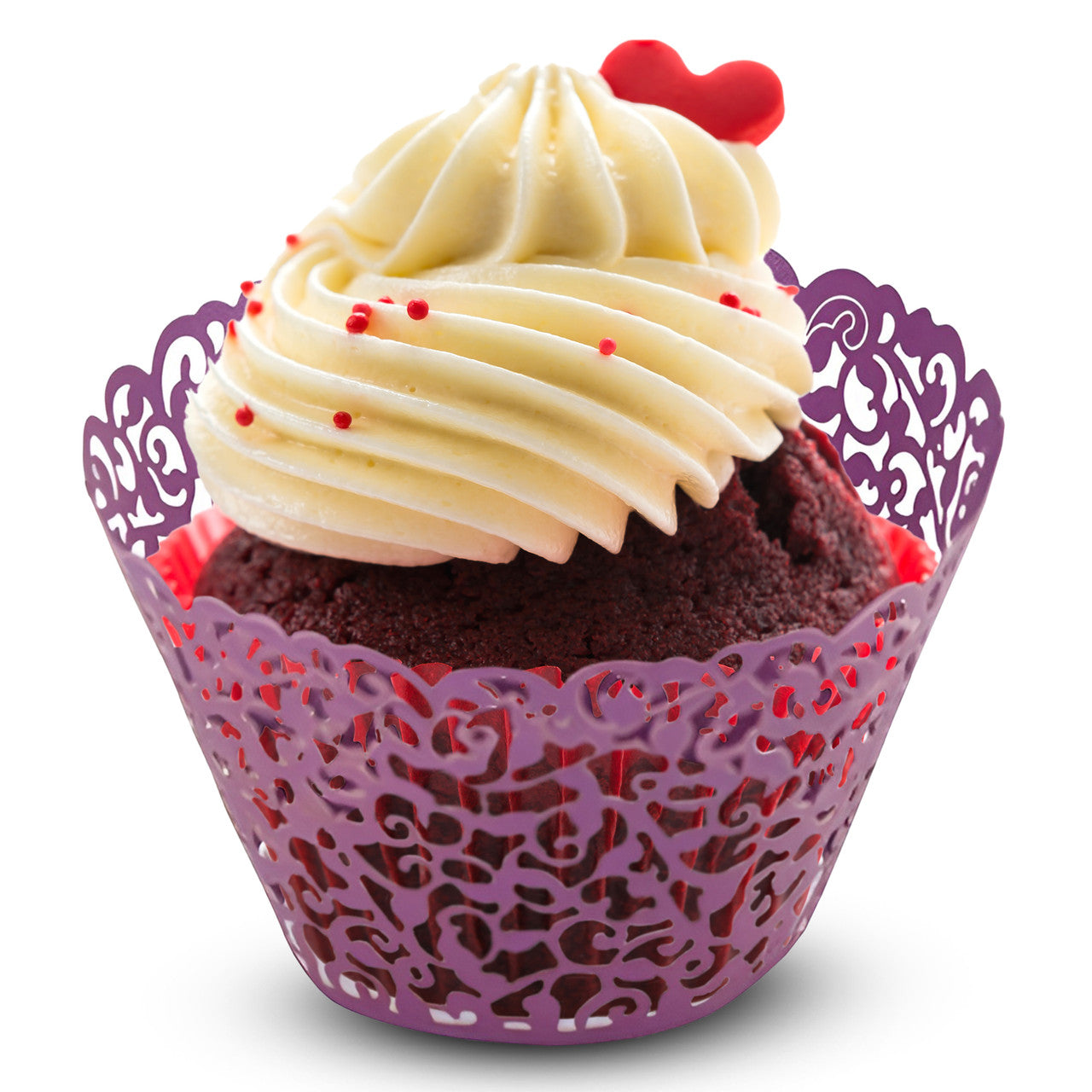 25x Laser Cut Cupcake Wrappers - Purple