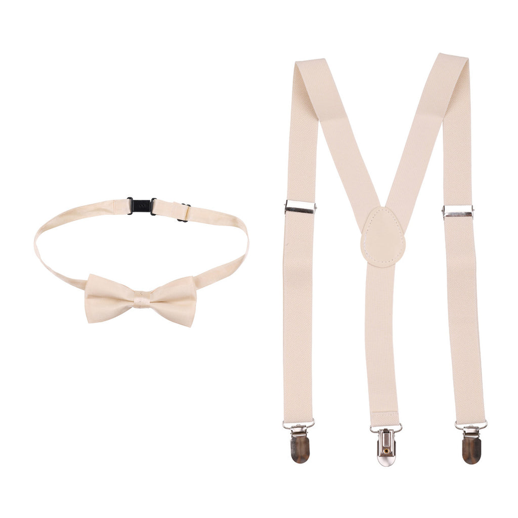 Kids Braces with Bow Tie - 25mm - Beige