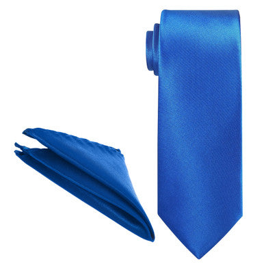 Royal Blue Tie and Handkerchief
