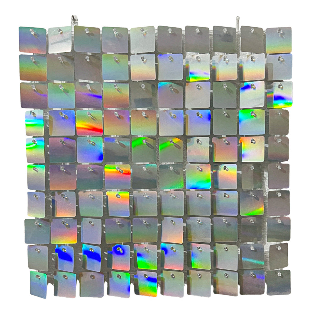 30x30cm Sequin Wall Panel - Iridescent Silver