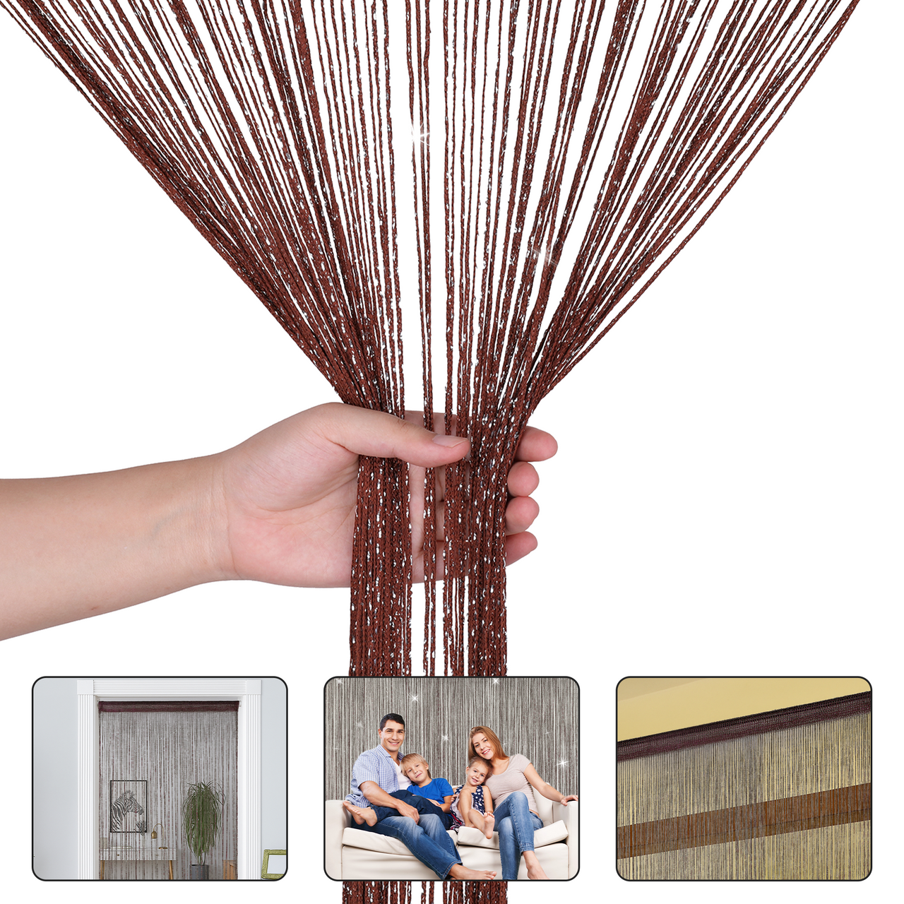 String Curtain Panel - Coffee