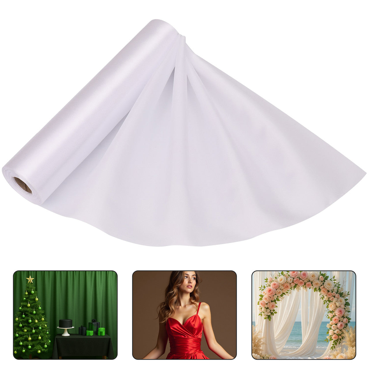 Satin Roll - White