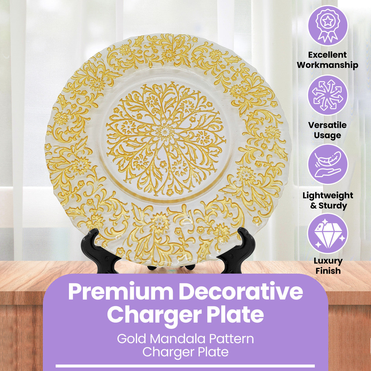 13" Round Charger Plate - Royal Gold