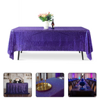 Sequin Rectangle Sparkly Tablecloth - Purple