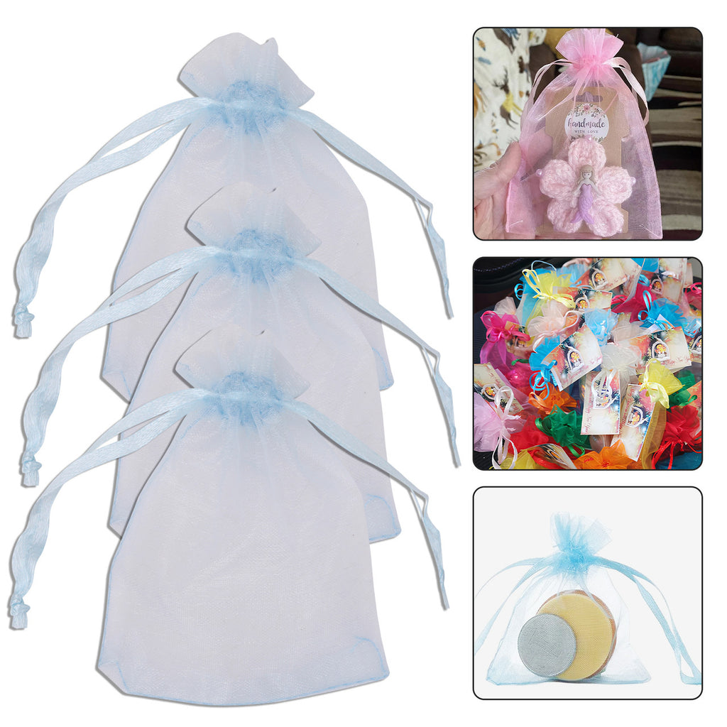 Organza Bags - 7cm x 9cm - 100pcs - Blue