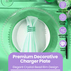 Round Charger Plate - Clear with Clear Beads x 6