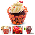 25x Laser Cut Cupcake Wrappers - Orange