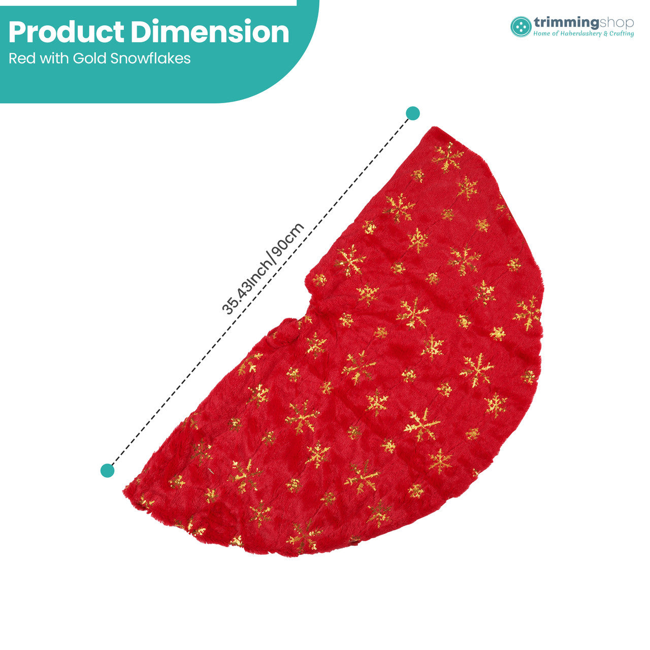 Snowflake Design Velvet Christmas Tree Skirt – 1M