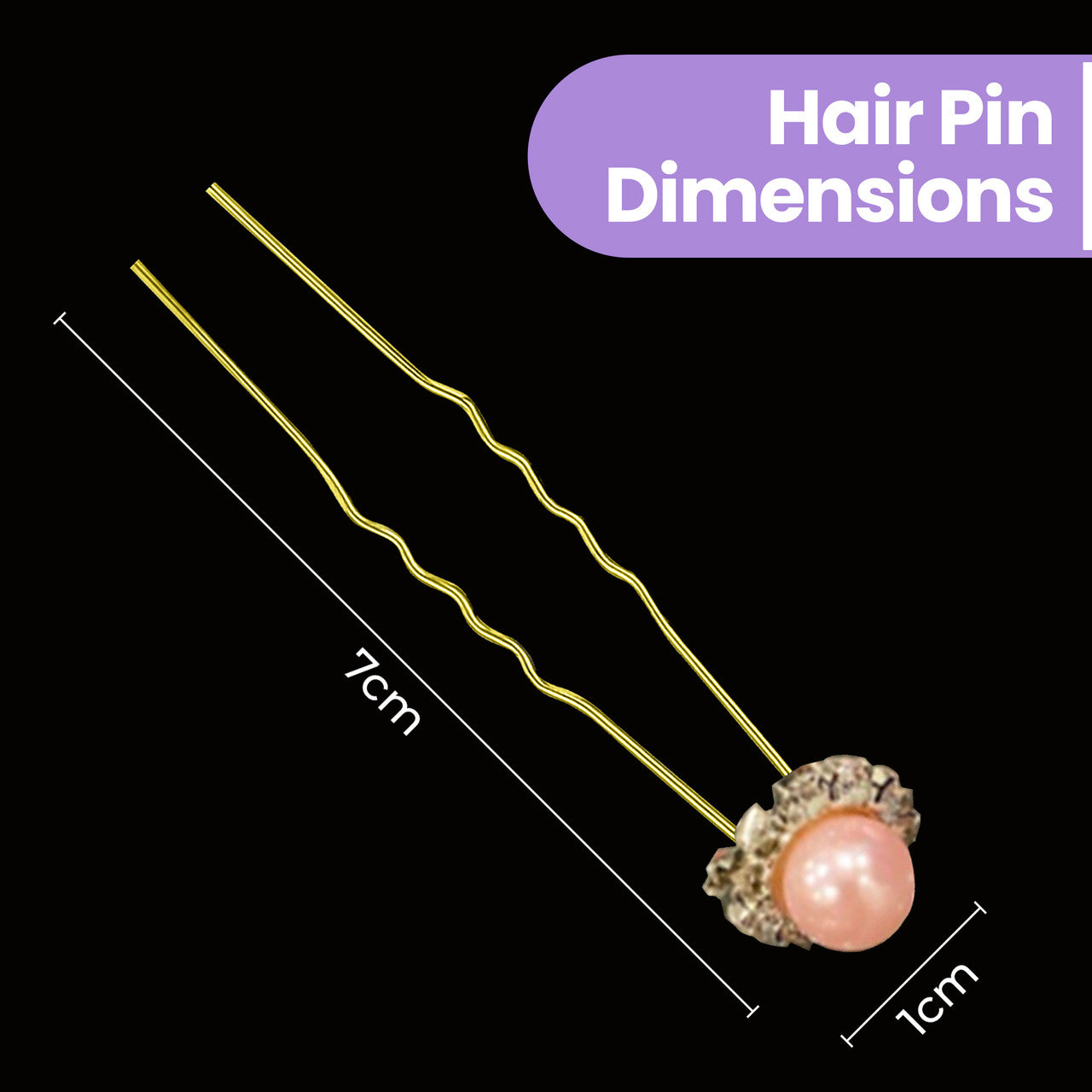Pearl Flower Hair Pins (10pcs) - Pink