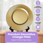 Gold 13" Round Charger Plate x 6