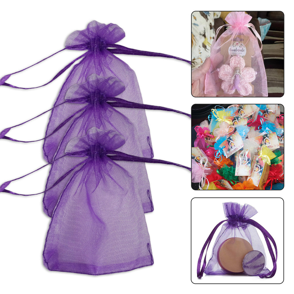 Organza Bags - 7cm x 9cm - 100pcs - Purple