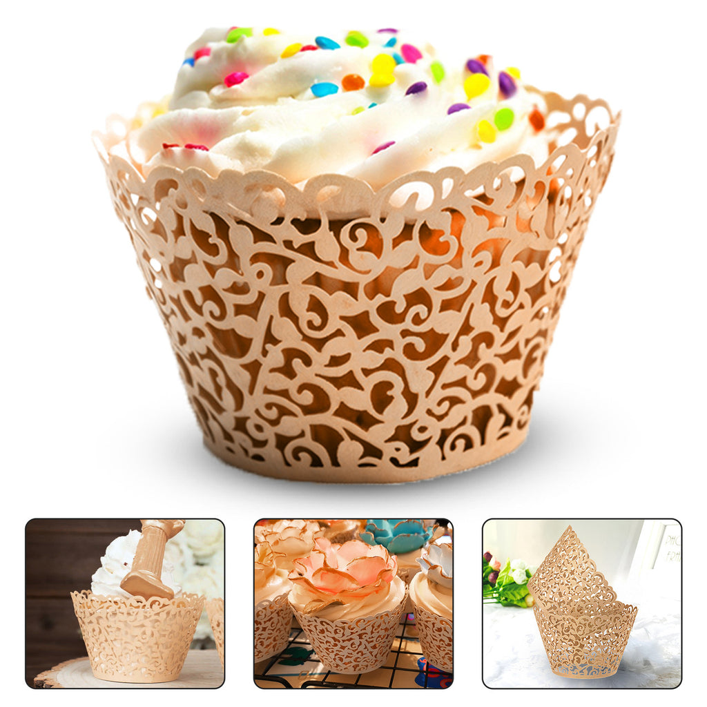 25x Laser Cut Cupcake Wrappers - Ivory
