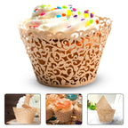 25x Laser Cut Cupcake Wrappers - Ivory