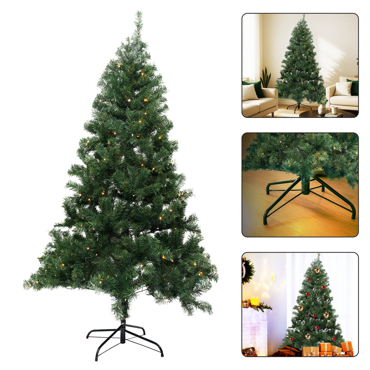 Alpine Christmas Tree with Warm White Lights - 4ft/5ft/6ft