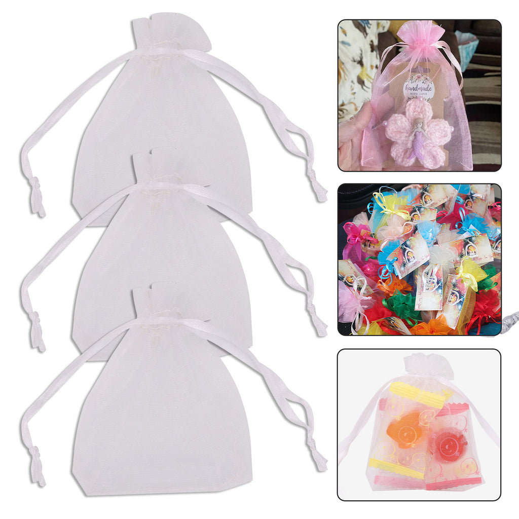 Organza Bags - 7cm x 9cm - 100pcs - White