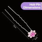 Flower Crystal Hair Pins - 10pcs