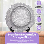 Round Charger Plate - Vintage Silver x 6