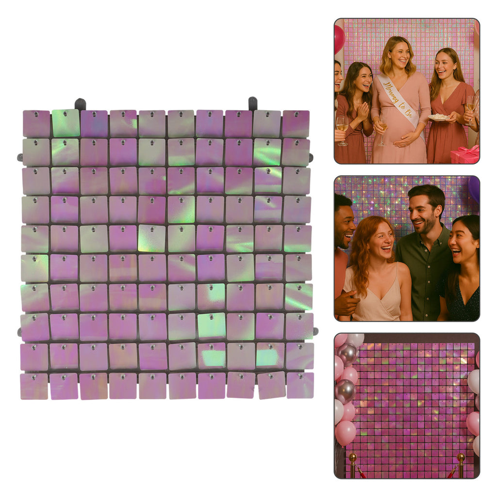 Square Sequin Wall Backdrop Panels - Iridescent