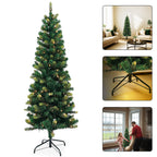 Yuletide Slim Christmas Tree with Warm White Lights - 4ft/5ft/6ft