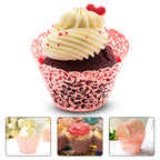 25x Laser Cut Cupcake Wrappers - Red