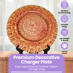 13" Round Charger Plate - Peacock Red