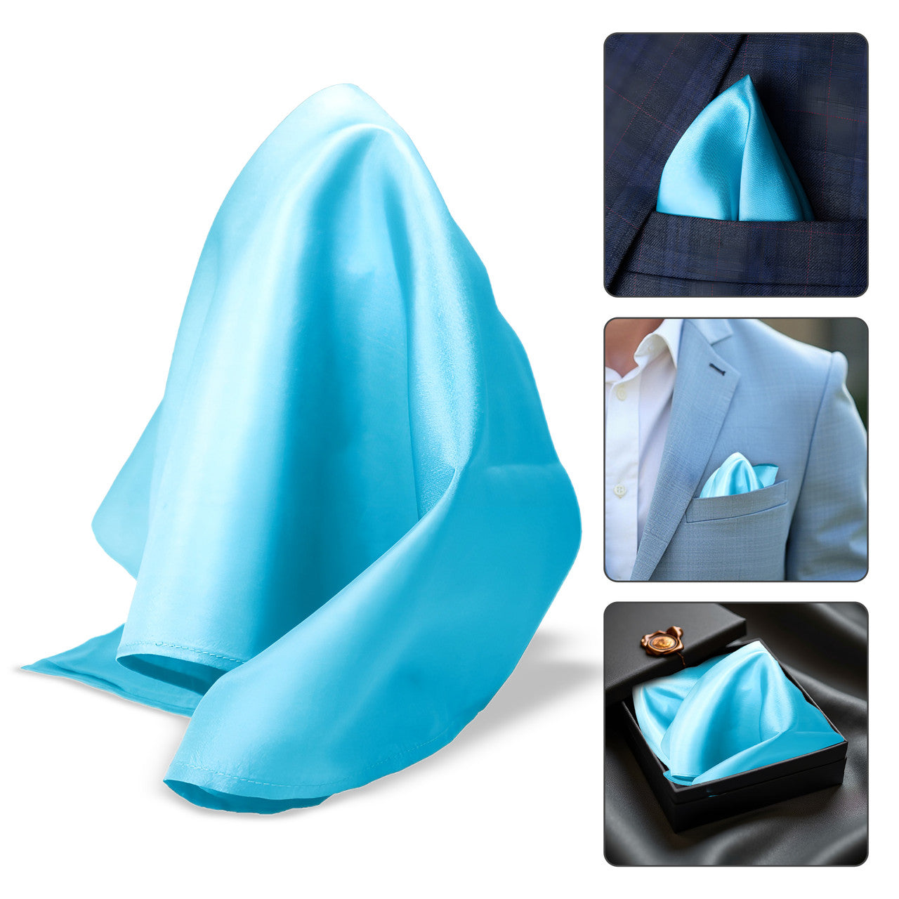 Pocket Square Handkerchief - Aqua