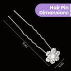 Elegant Pearl Flower Rhinestone Hairpin Clips