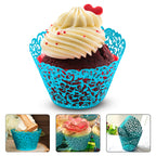 25x Laser Cut Cupcake Wrappers - Blue