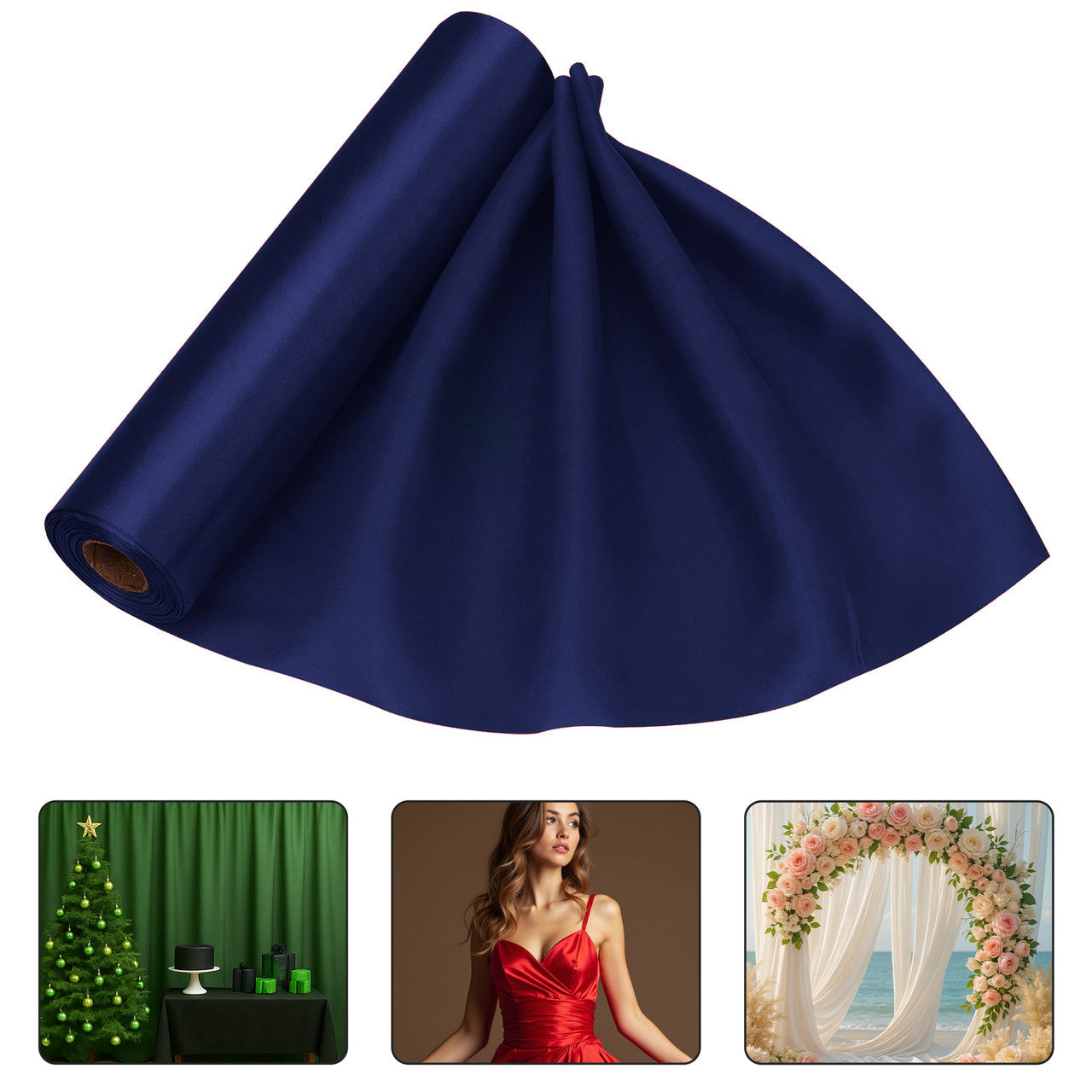 Satin Roll - Navy